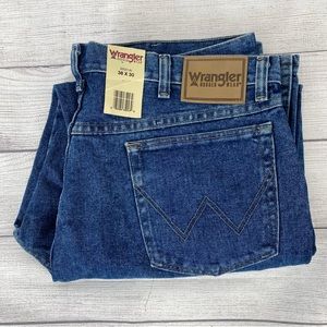 Wrangler Blue Jeans Relaxed Fit Cotton Denim Size 38x30 Antique Indigo Work